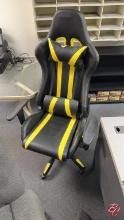 Leather Black/Yellow Gaming Chair W/ Casters