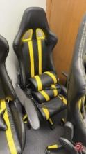 Leather Black/Yellow Gaming Chair W/ Casters
