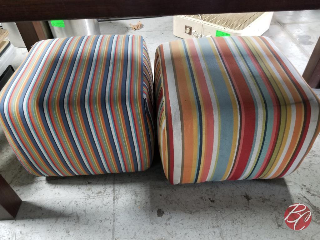 Striped Ottomans