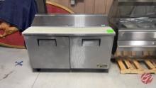 True TSSU-60-16 Stainless 2-Door Prep Cooler