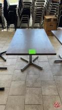 Wood Rectangle Pub Table W/ Heavy Duty Base 48"