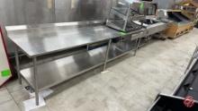 John Boos All Stainless Table W/ Backsplash 129"