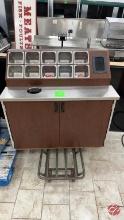 Wood 2-Door Garbage Receptical & Condiment Holders