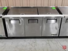True TSS4-72-30M-B-ST 3-Door Prep Table