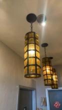 Metal Industrial Glass Hanging Light Fixture