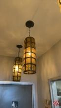 Metal Industrial Glass Hanging Light Fixture