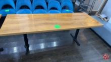 Solid Wood Restaurant Table W/ Heavy Duty Base 84"