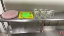 Assorted Lot Of Glass Plates & Glasses (One Money)