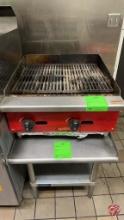 Avantco Natural Gas Charbroiler W/ Gas Hose 24"