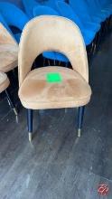 Wood Frame Padded Yellow/Gold Bucket Chairs