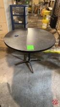 Wood Round Table W/ Heavy Duty Base 40" x 30"