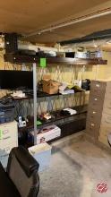 Metal Inventory Rack W/ Wood Shelves 90"x17"x66"