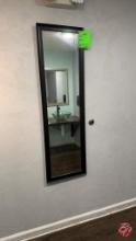 Wall Mounted Wood Full Body Mirror 15" x 51"