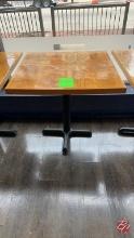 Solid Wood Restaurant Table W/ Heavy Duty Base 30"