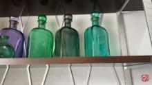 Glass Large Bottles W/ Lids (Green)