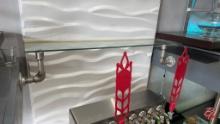 Industrial Elbows W/ Glass Shelf Display 31"