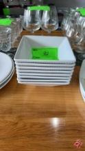 Beaded Square Collection White/Cream Square Bowls