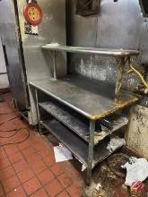Stainless Steel Table W/Overhead Shelf
