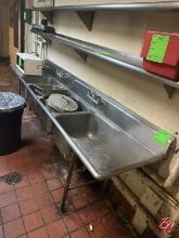 Stainless Steel 4-Wheel Sink W/Left & Right