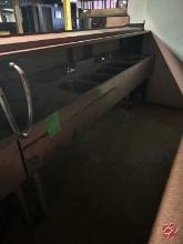 Stainless Steel 4-Well Back Bar Sink