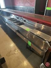 Stainless Steel 4-Well Under Bar Sink W/Ice Bin