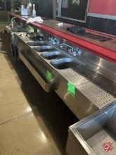 Stainless Steel 4-Well Sink W/Drain Boards