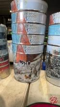 Winter Time Children Playing Tin Buckets (NEW)