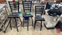 (2) Black Swivel Bar Stools & (1) Swivel Chair