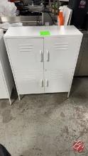 Metal 4-Door Storage Cabinet (White) 31-1/2"