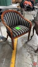 Walnut Finish Wood Padded Chairs