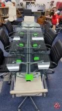 Chrome Metal Frame W/ Glass Oval Conference Table