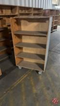 Wooden Shelving Unit On Caster