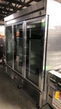 True T-72G Stainless 3-Door Glass Refrigerator