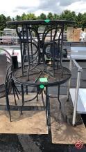 Metal Black Round Outside Patio Tables 35-1/2"