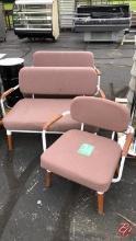 Metal Framed Clothed Seated Chairs