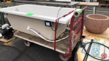 Metal Framed Wood Flatbed W/Casters