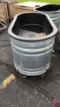 Galvanized Troughs W/Inserts & Casters 50"x26"x32"