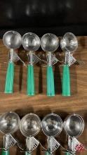 Stainless Steel Portion Scoops W/ Rubber Handles