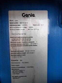 2015 GENIE S-80X MANLIFT