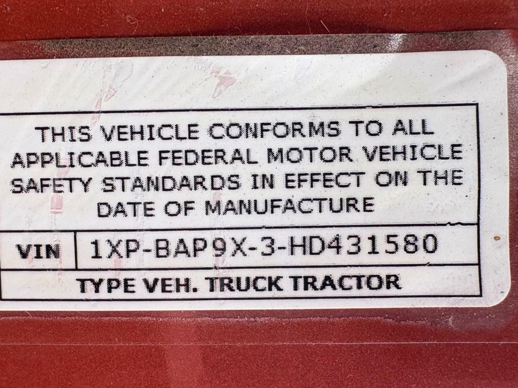 2017 PETERBILT 579 EPIQ TANDEM AXLE TRUCK TRACTOR