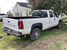 2006 CHEVROLET 2500 EXT. CAB PICKUP TRUCK (INOPERABLE)