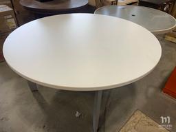 2 Round Tables and Glass End Table