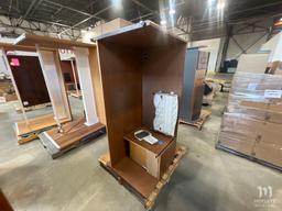 Wooden Office Desk with Shelving Unit