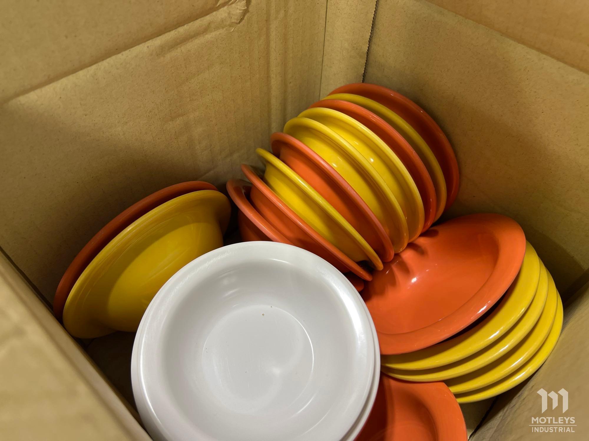 4 Shelves of Salad Bowls, Bread Plates, Dinner Plates