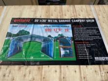 Diggit MSC2030F 20'x30' Metal Garage Carport Shed