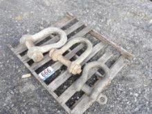 (3) Various Sizes Crosby Shackles