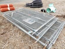 (7) Sections of Chain Link Barrier Fencing w/ Stands