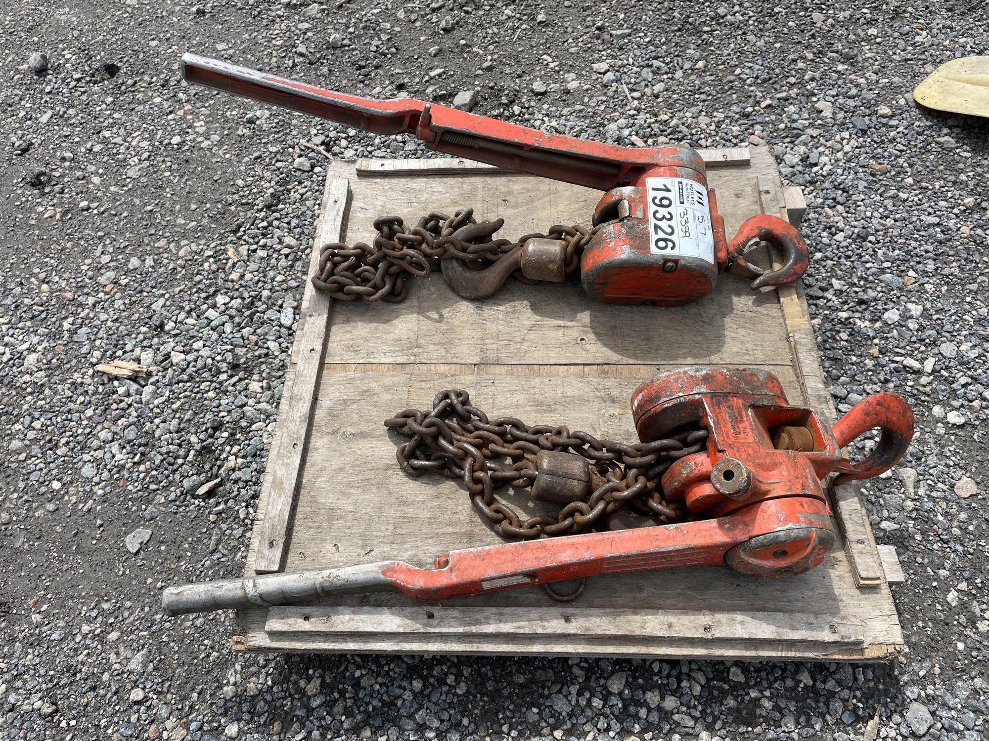 (2) CM 1 Ton Chain Come-Alongs