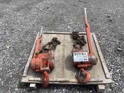 (2) CM 1 Ton Chain Come-Alongs