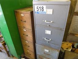 (2) File Cabinets: Wood and Steel